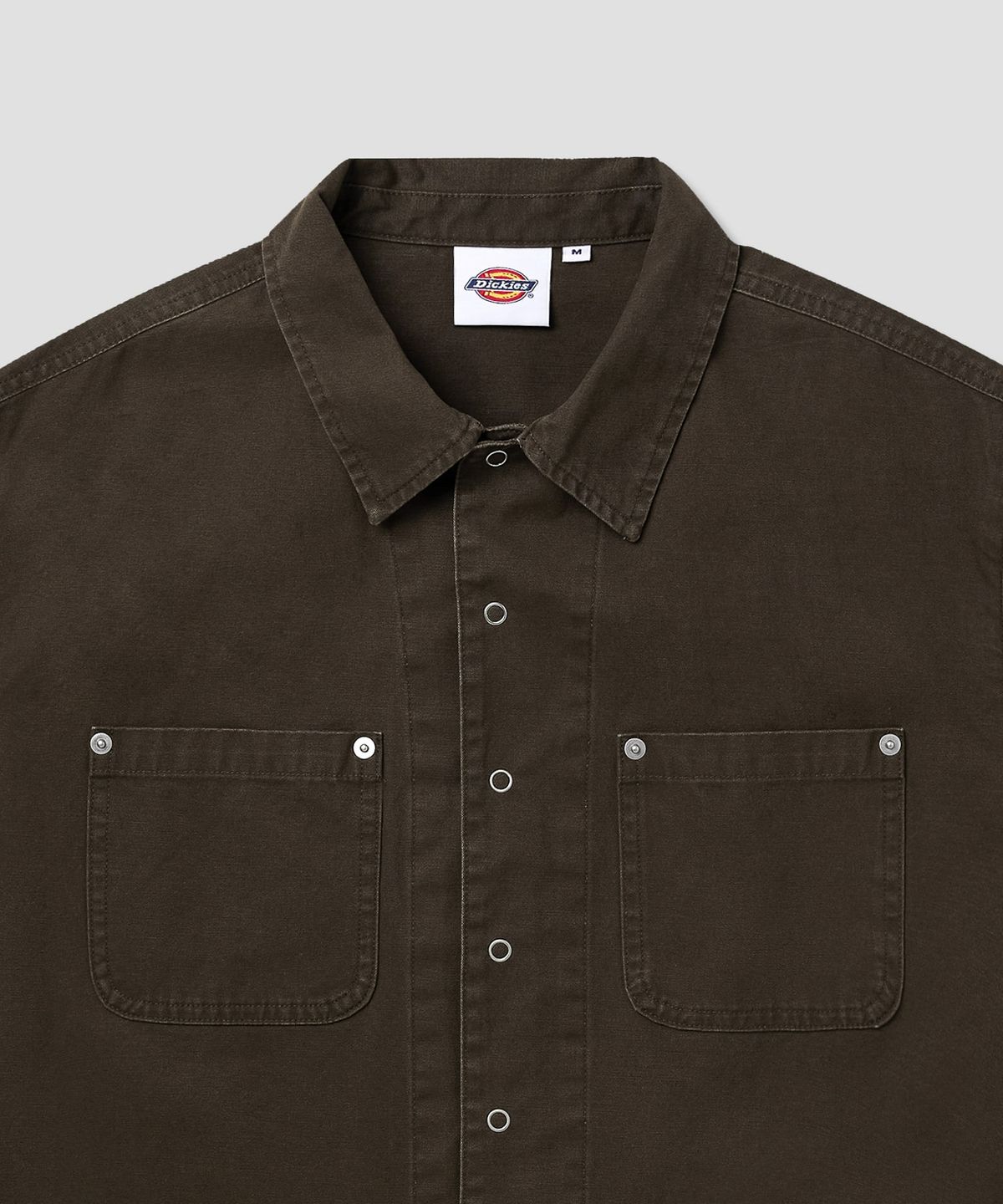 디키즈(DICKIES) 워시드 덕 캔버스 워크 셔츠 Brown