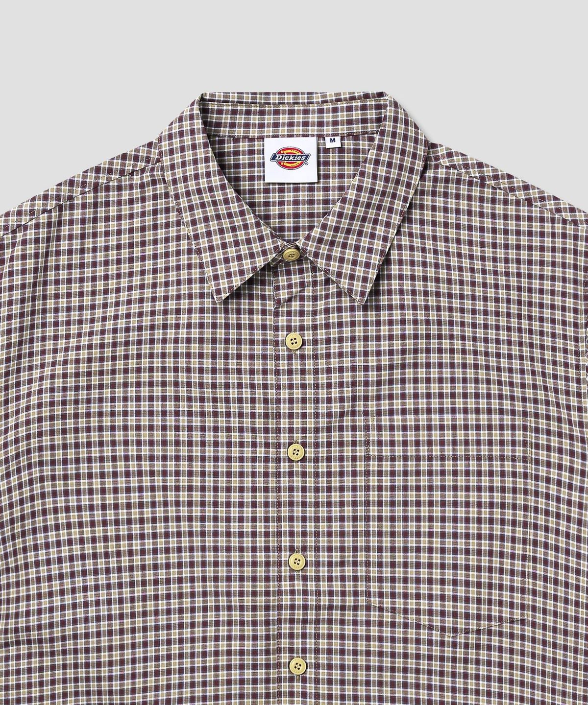 디키즈(DICKIES) 파인 플레이드 체크 셔츠 Brown