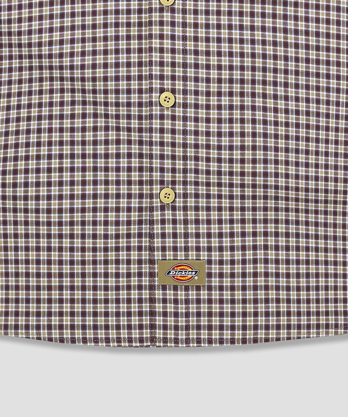 디키즈(DICKIES) 파인 플레이드 체크 셔츠 Brown