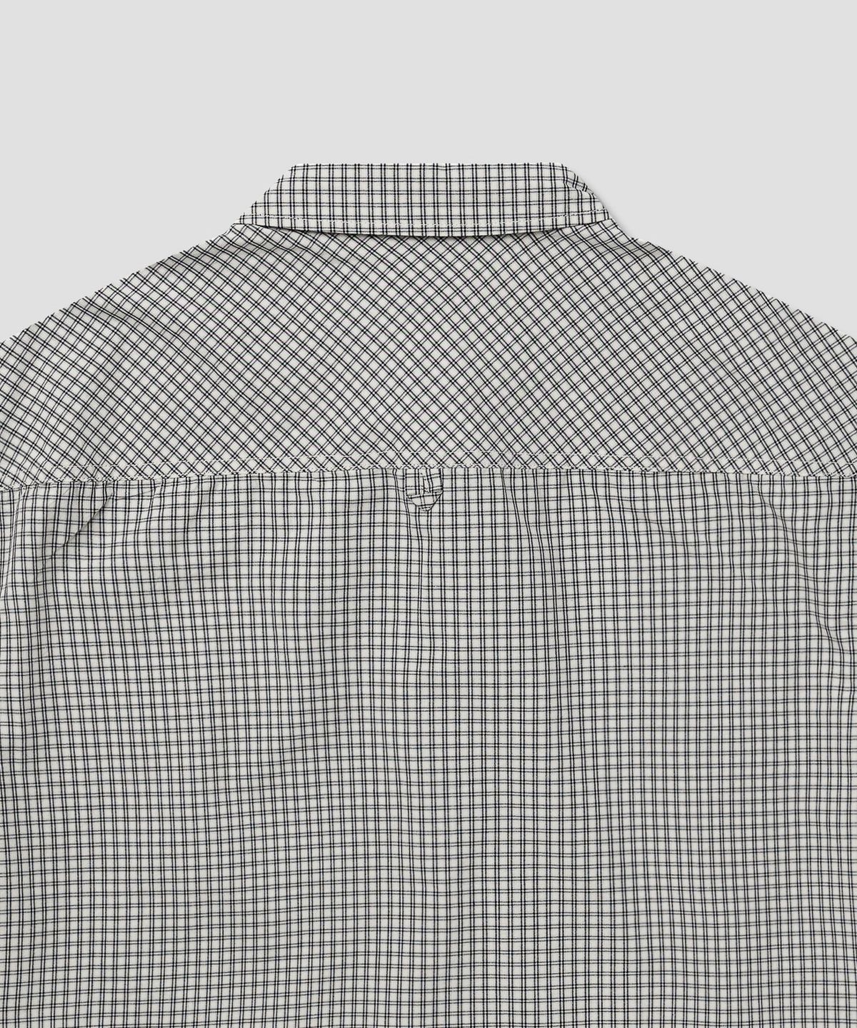 디키즈(DICKIES) 파인 그리드 체크 크롭 셔츠 White