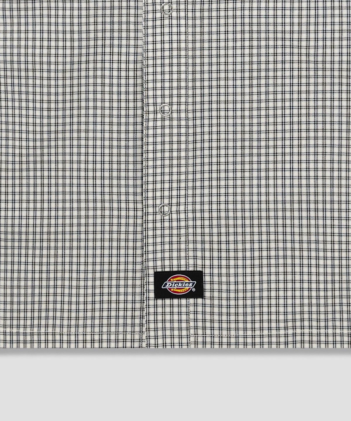 디키즈(DICKIES) 파인 그리드 체크 크롭 셔츠 White
