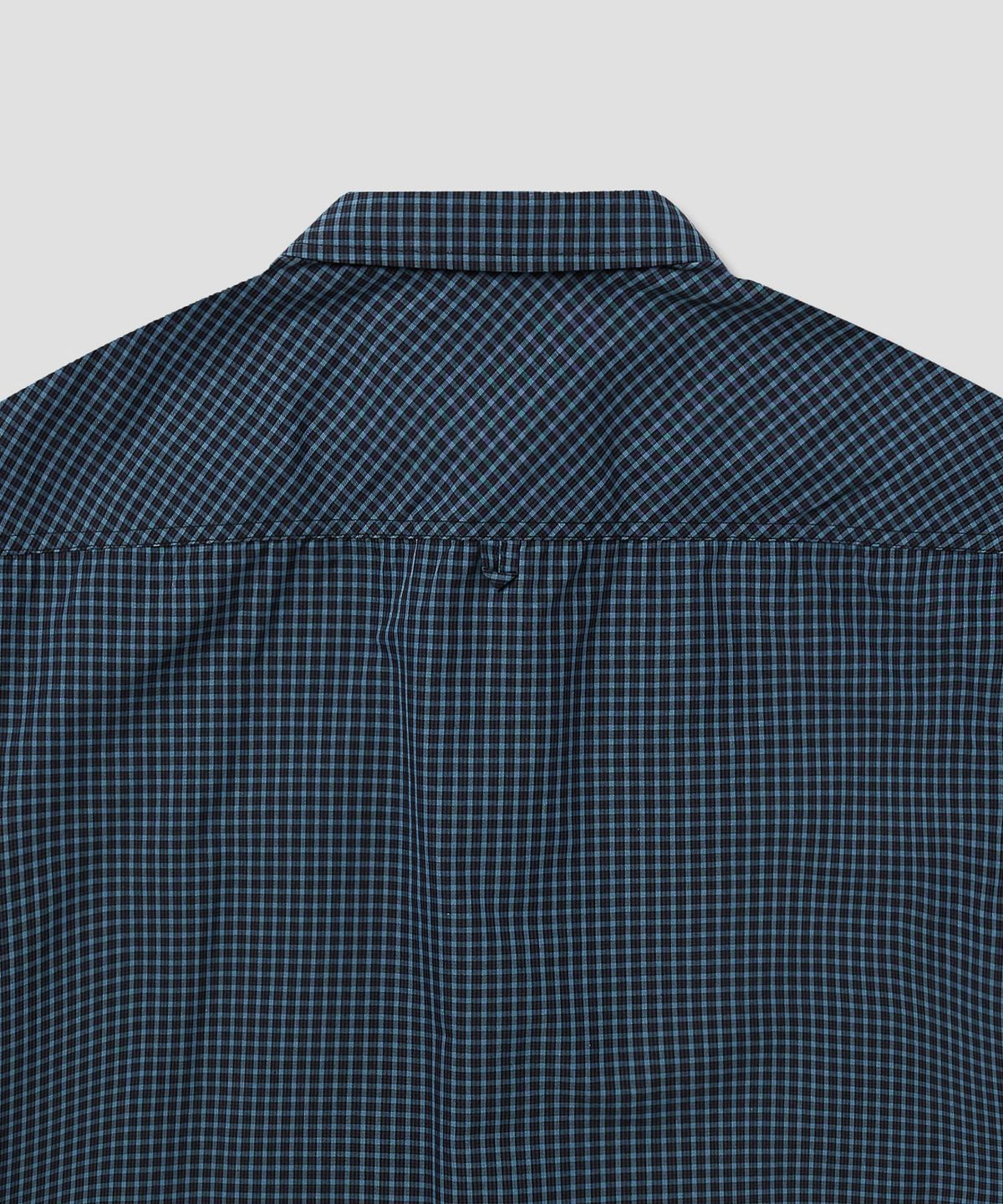 디키즈(DICKIES) 파인 그리드 체크 크롭 셔츠 Blue
