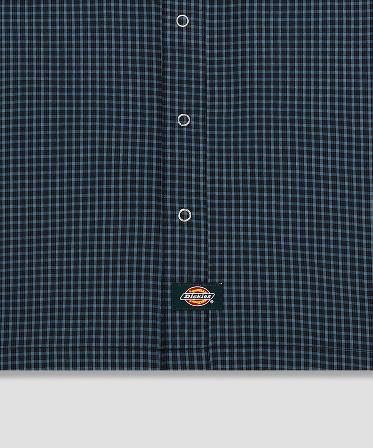 디키즈(DICKIES) 파인 그리드 체크 크롭 셔츠 Blue