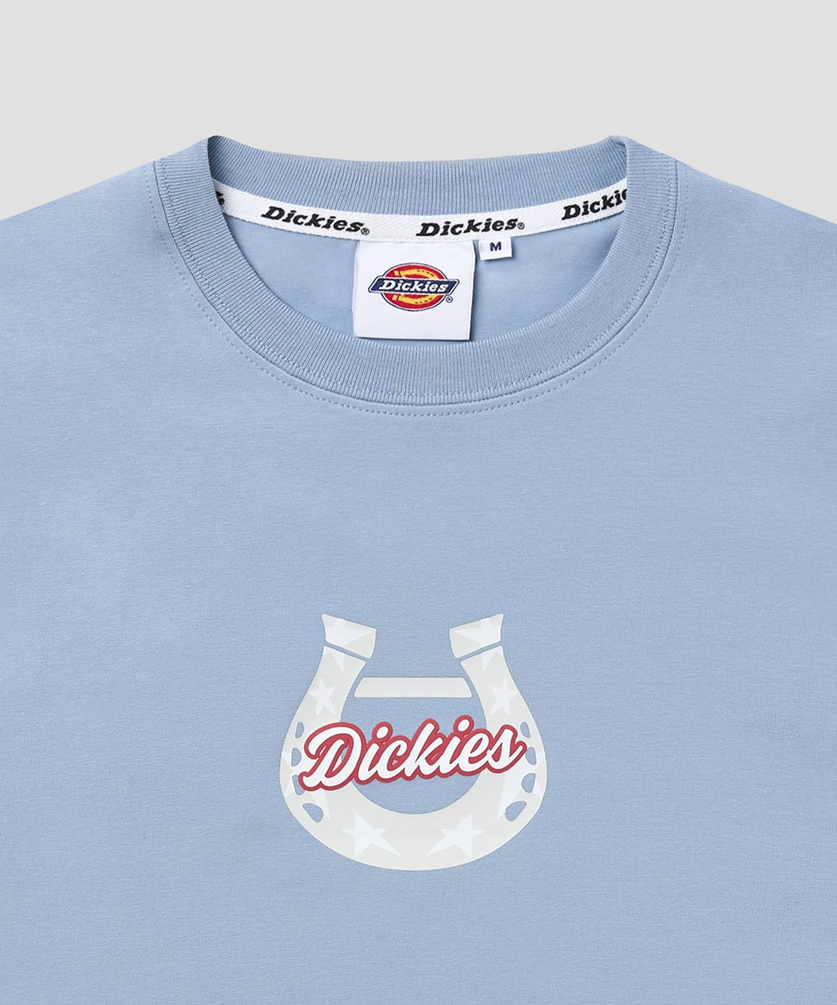 디키즈(DICKIES) 럭키 홀스슈 크롭 티셔츠 Dusty Blue