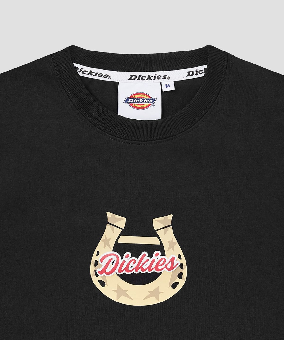 디키즈(DICKIES) 럭키 홀스슈 크롭 티셔츠 Black