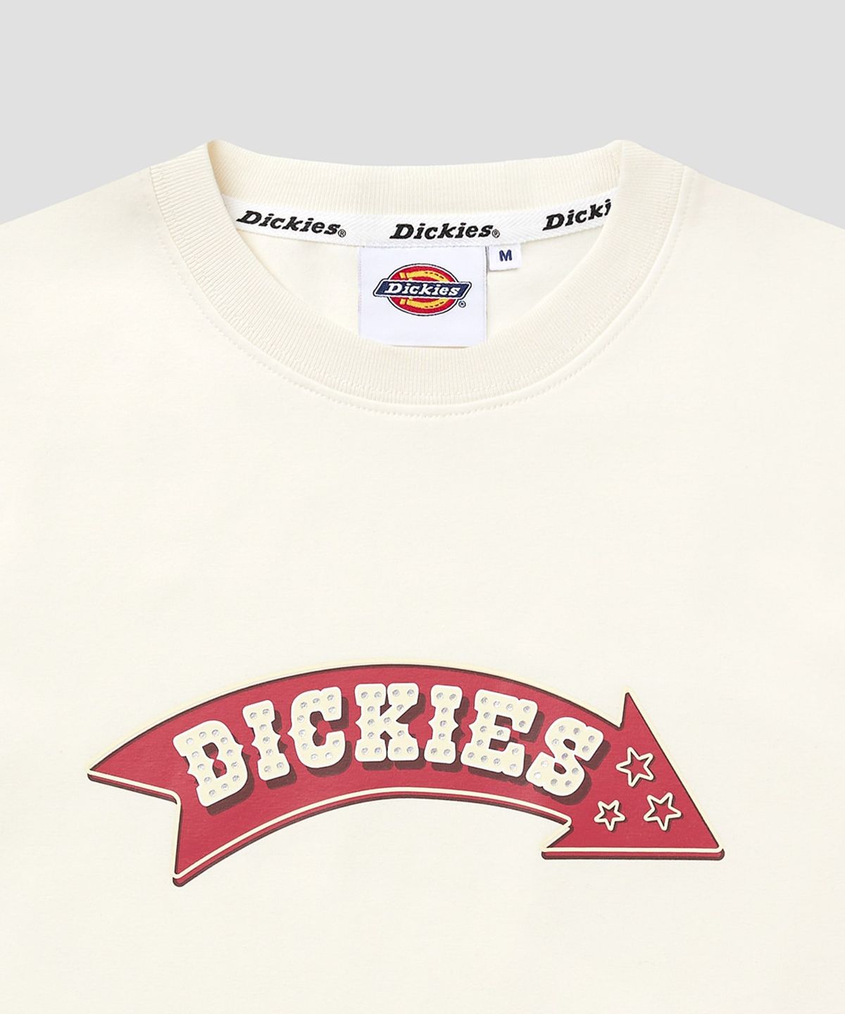 디키즈(DICKIES) 애로우 크롭 티셔츠 Egret
