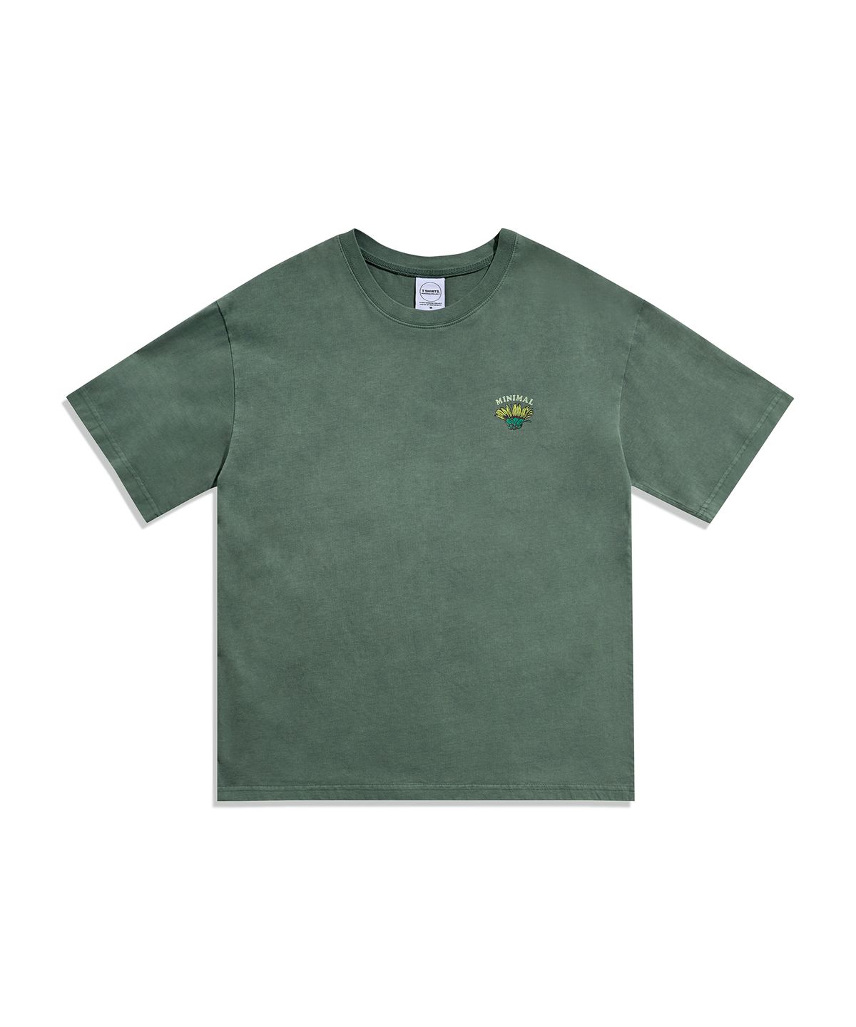 미니멀프로젝트(MINIMALPROJECT) 선플라워 블루밍 피그먼트 반팔 티셔츠 MST184 [BLUEGREEN]