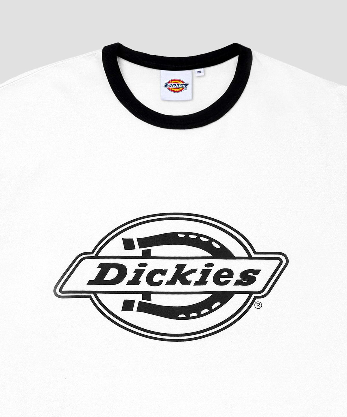 디키즈(DICKIES) 모노 로고 링거 티셔츠 White