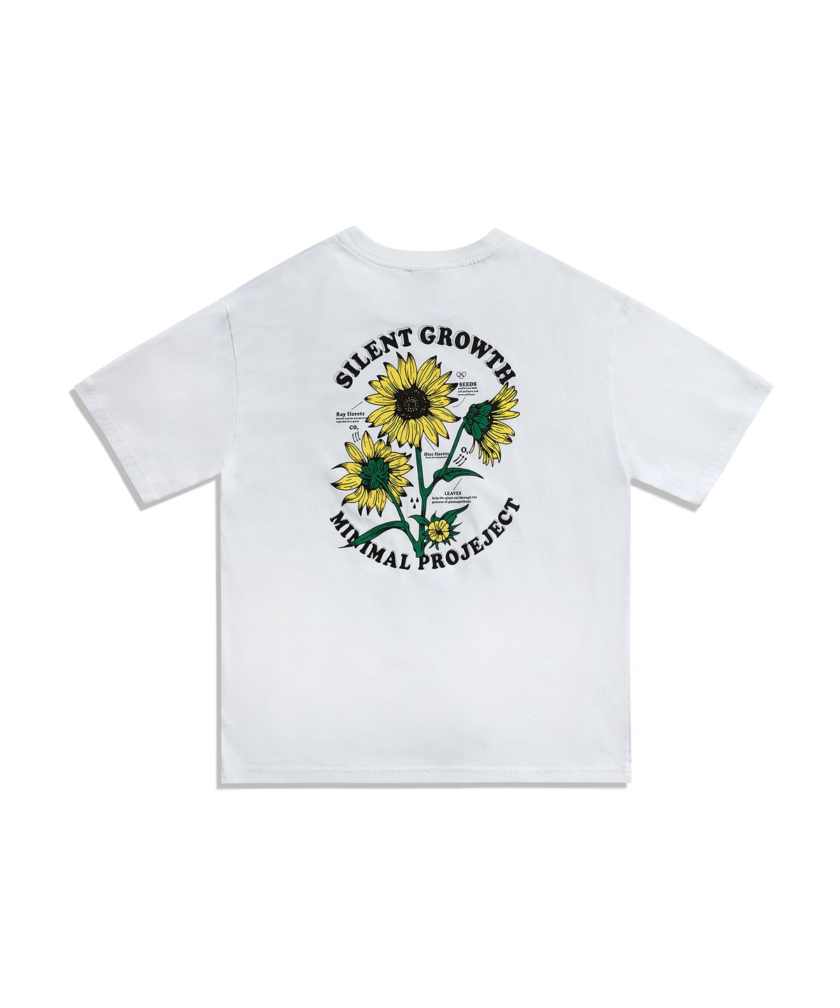 미니멀프로젝트(MINIMALPROJECT) 선플라워 블루밍 피그먼트 반팔 티셔츠 MST184 [WHITE]