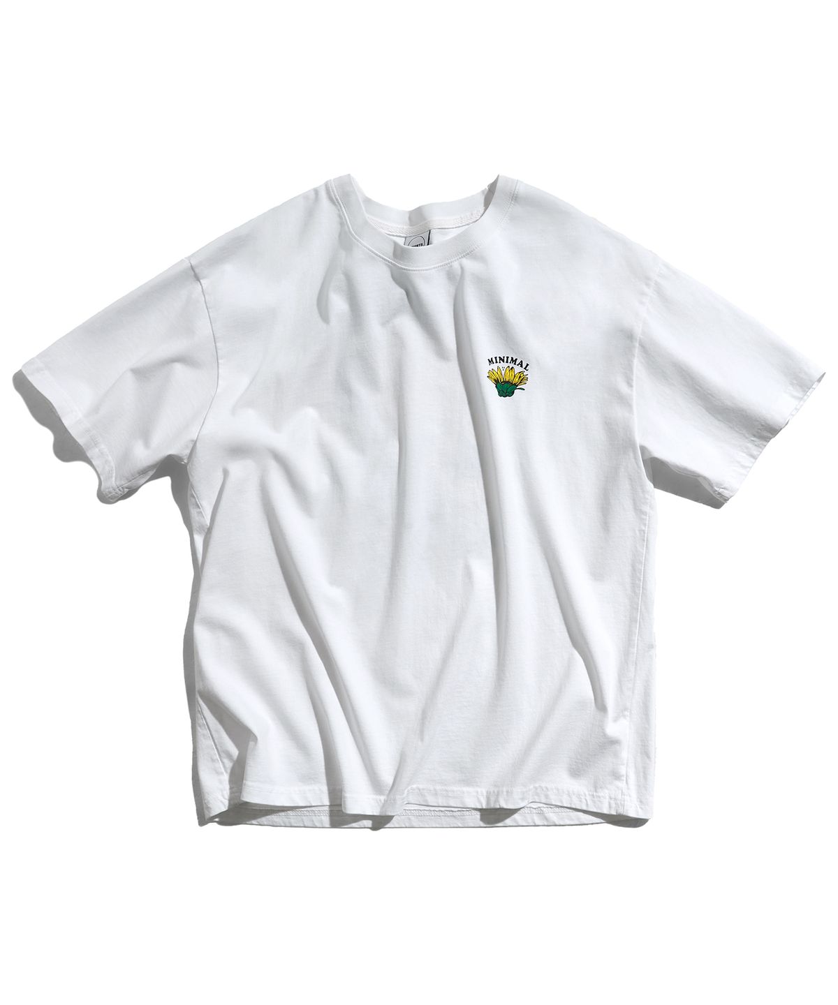 미니멀프로젝트(MINIMALPROJECT) 선플라워 블루밍 피그먼트 반팔 티셔츠 MST184 [WHITE]