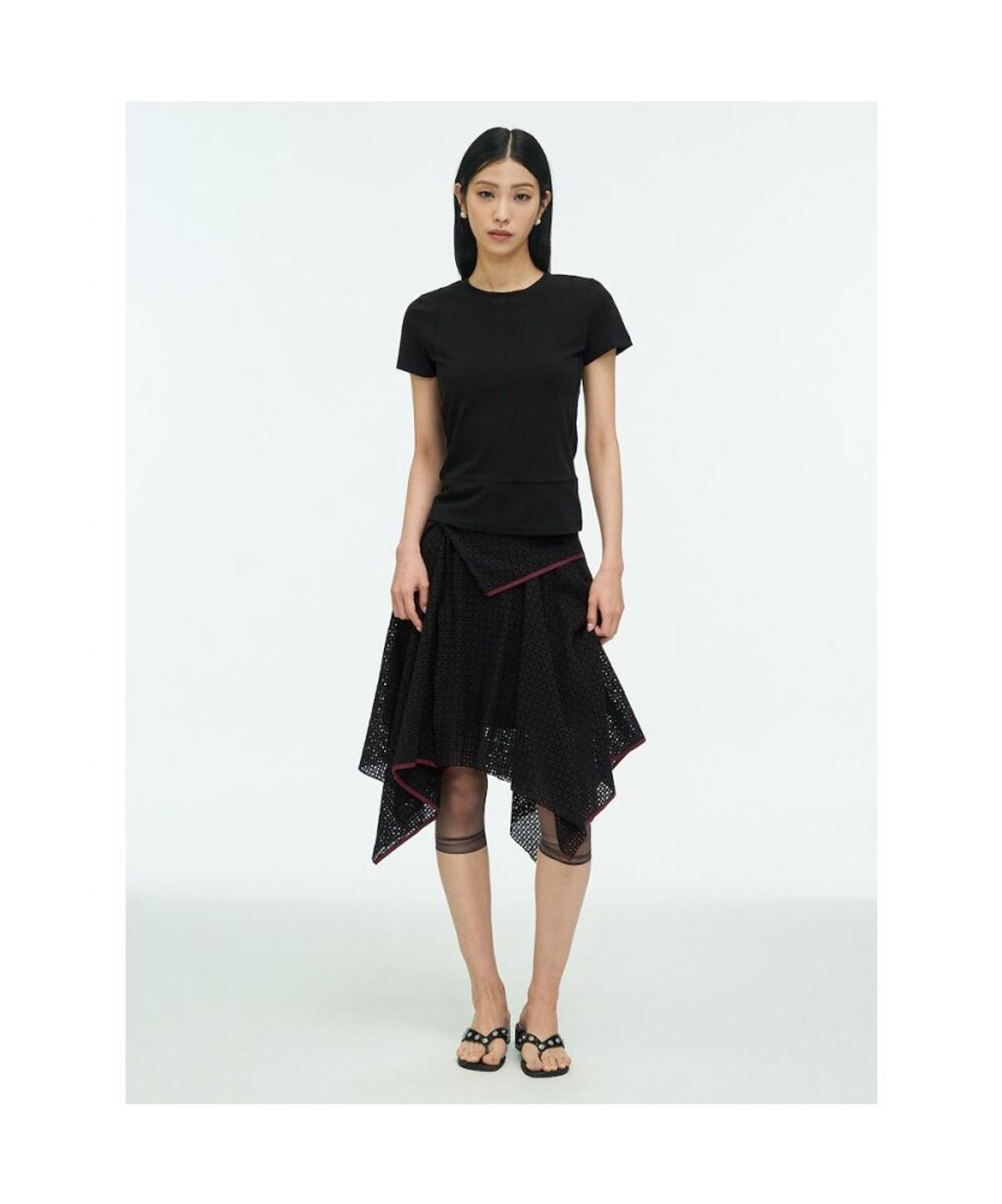 앙개(ANGGAE) Parallel TShirt  Black