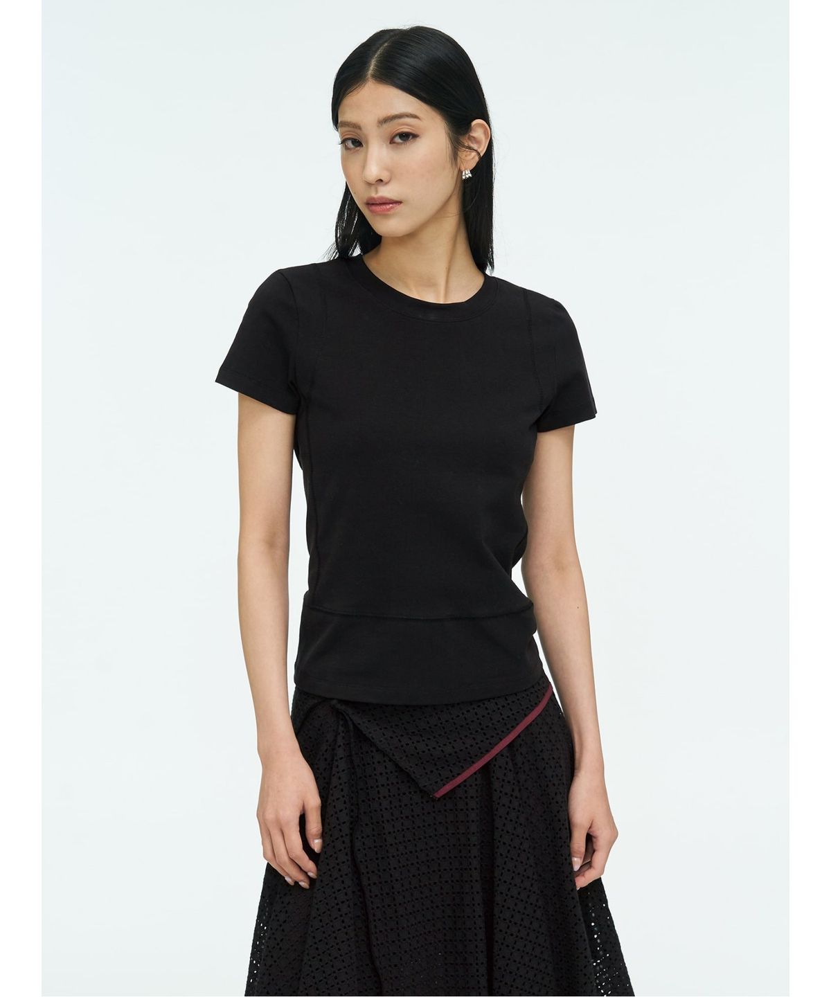 앙개(ANGGAE) Parallel TShirt  Black