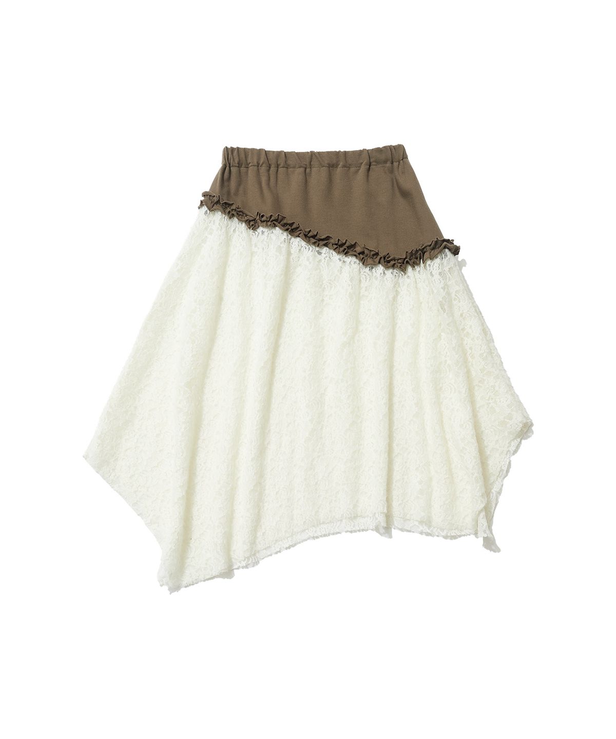 잇자바이브(ITZAVIBE) RUFFLE LACE SKIRT - IVORY