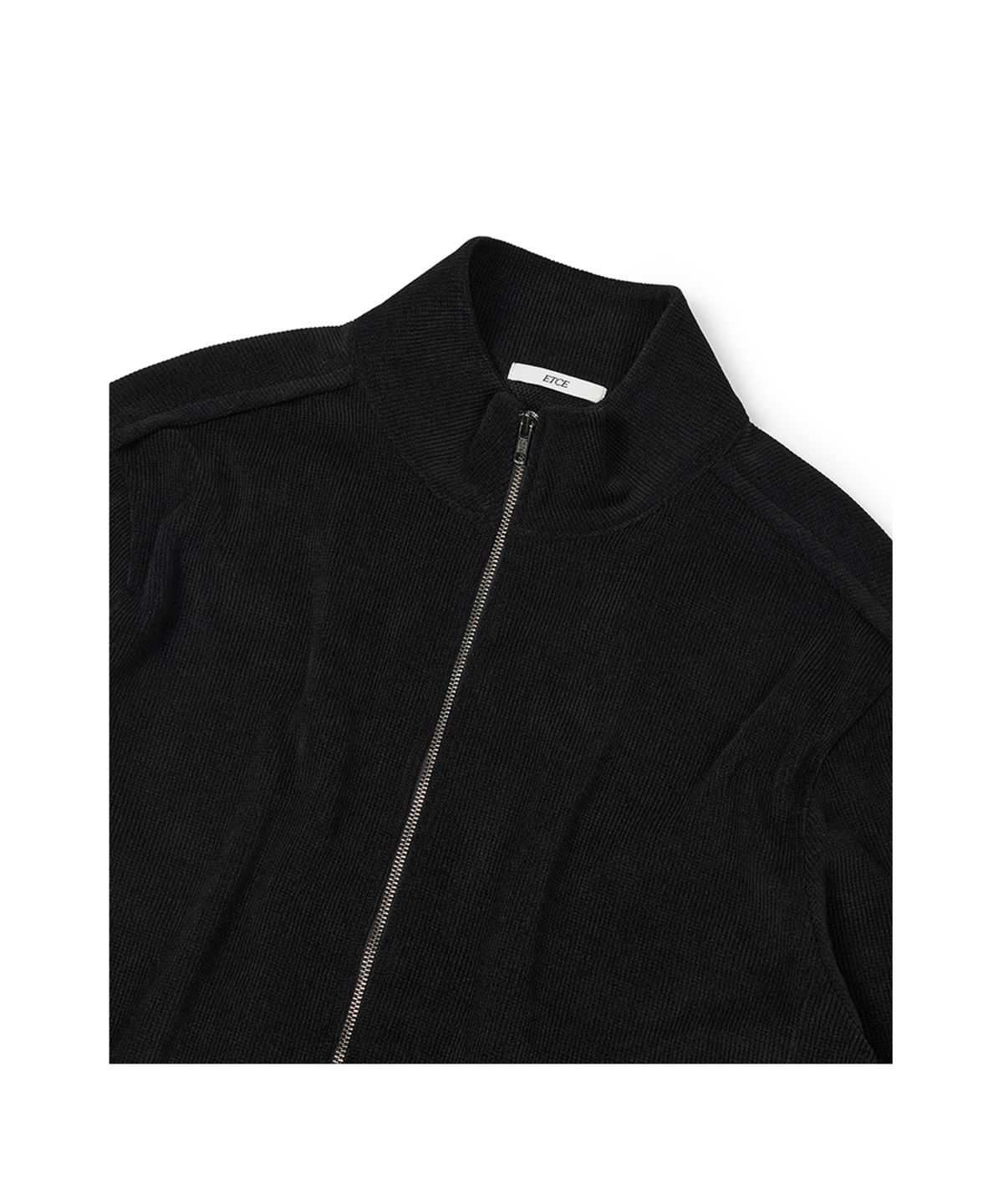 이티씨이(ETCE) (BASE) MONO KNIT ZIP UP (BLACK)