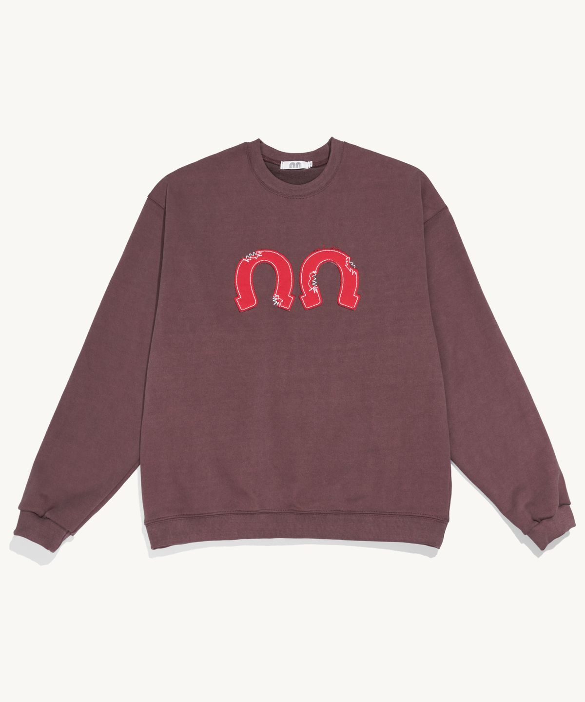낫뉴(NOT NEW) Horse Shoe Applique nn Sweatshirt Brown