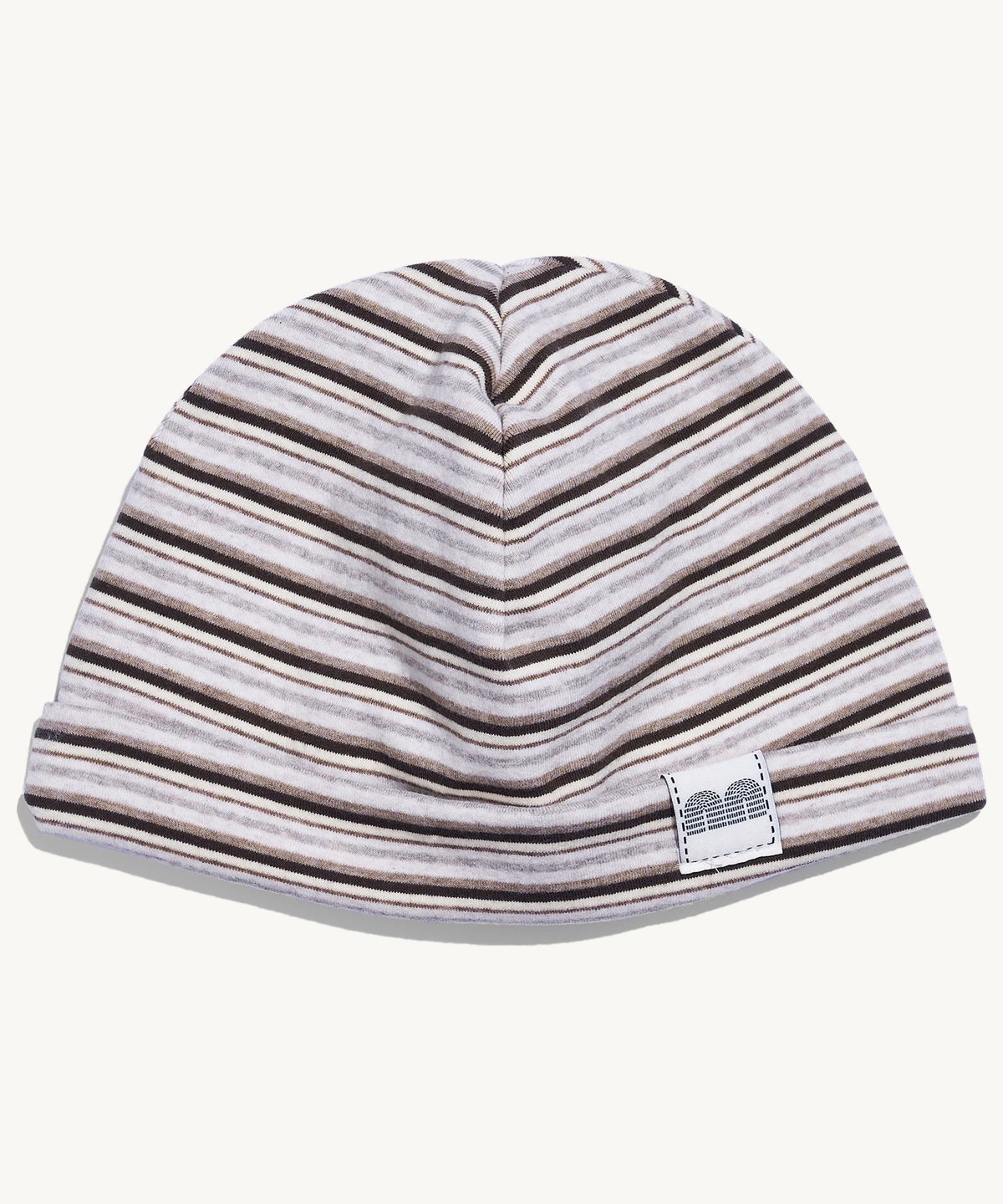 낫뉴(NOT NEW) nn Label Stripe Beanie Brown
