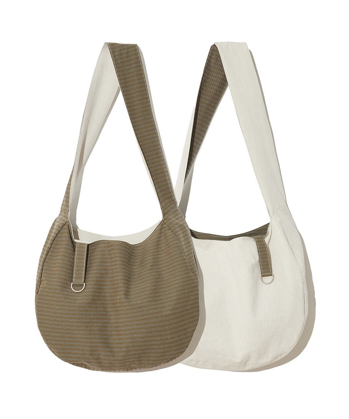 잇자바이브(ITZAVIBE) REVERSIBLE STRIPE BAG - KHAKI