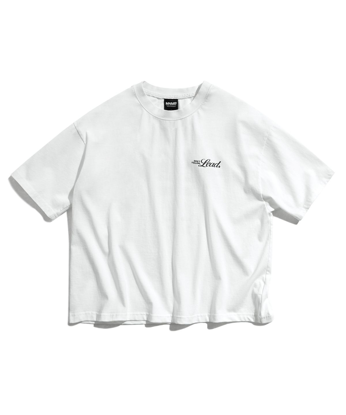 미니멀프로젝트(MINIMALPROJECT) 레터링 피그먼트 크롭 반팔티셔츠 MST171C [WHITE]