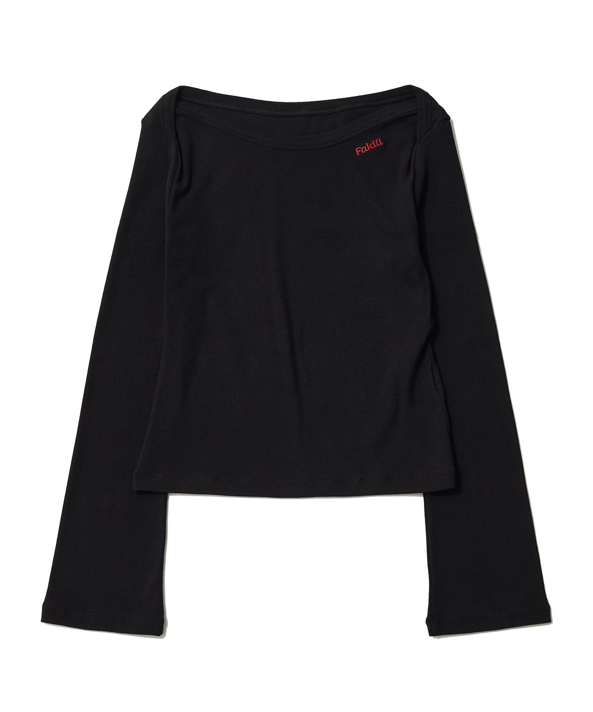 페이키(FAKIII) Two-Way Boat Neck Long Sleeve_Black