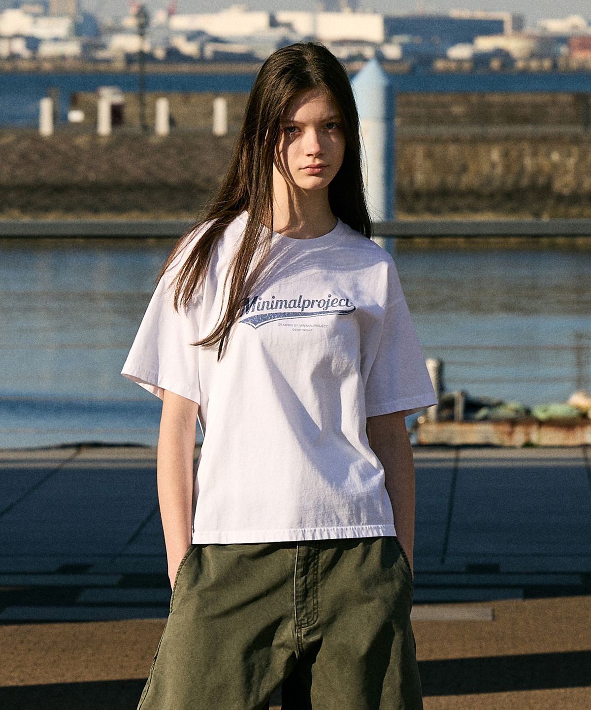 미니멀프로젝트(MINIMALPROJECT) 워시드 드로잉 피그먼트 크롭 반팔 티셔츠 MST188C [WHITE]