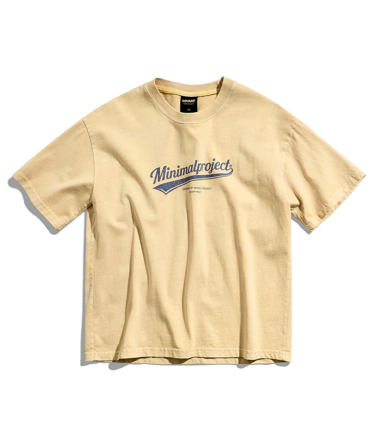 미니멀프로젝트(MINIMALPROJECT) 워시드 드로잉 피그먼트 크롭 반팔 티셔츠 MST188C [LIGHTBEIGE]