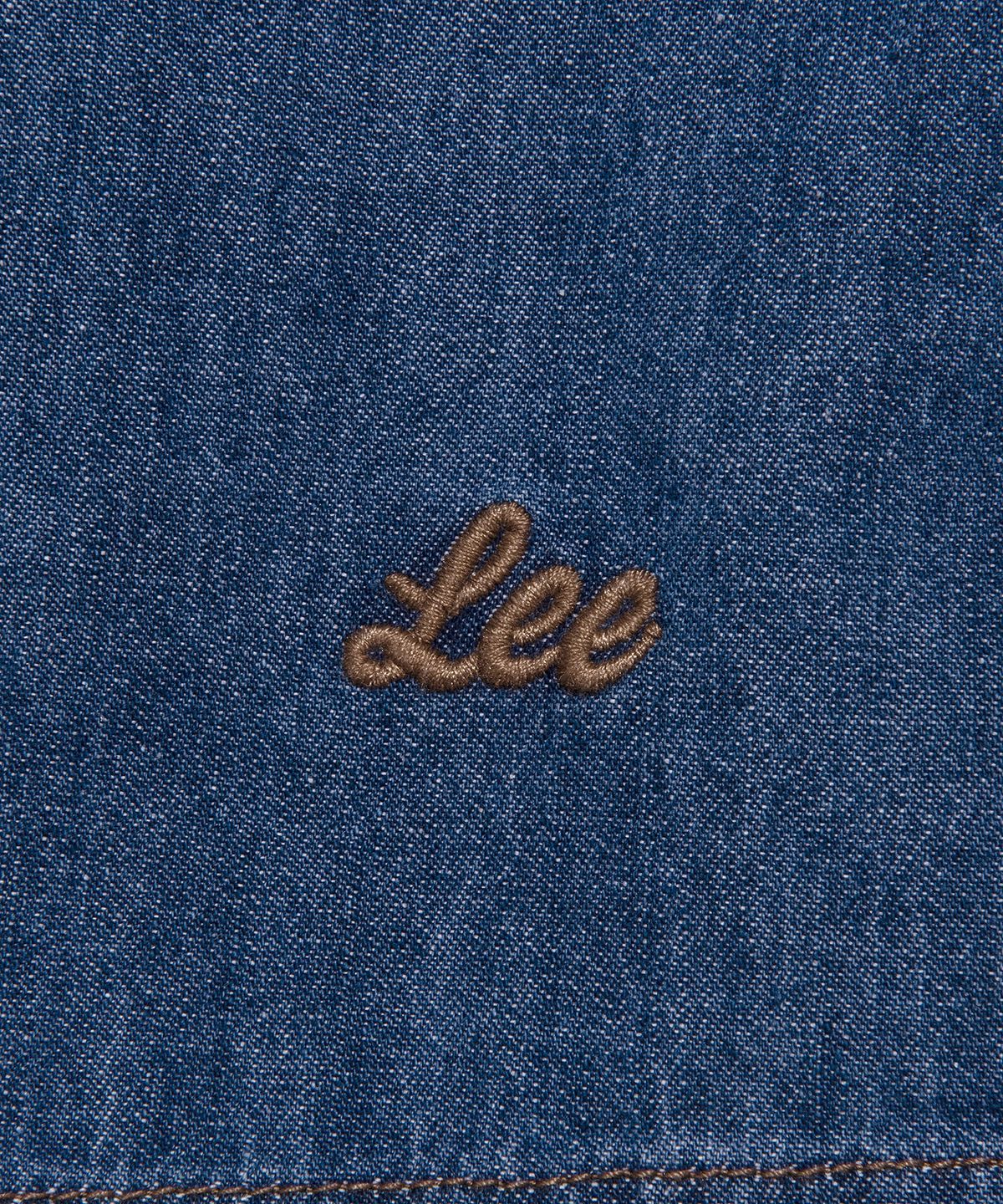 리(LEE) 우먼 크롭 데님 반팔 셔츠 인디고 미듐