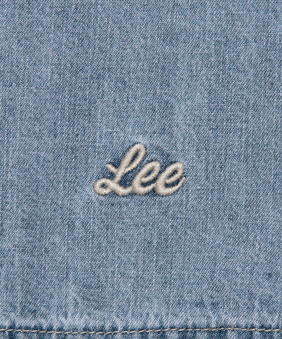 리(LEE) 우먼 크롭 데님 반팔 셔츠 인디고 라이트