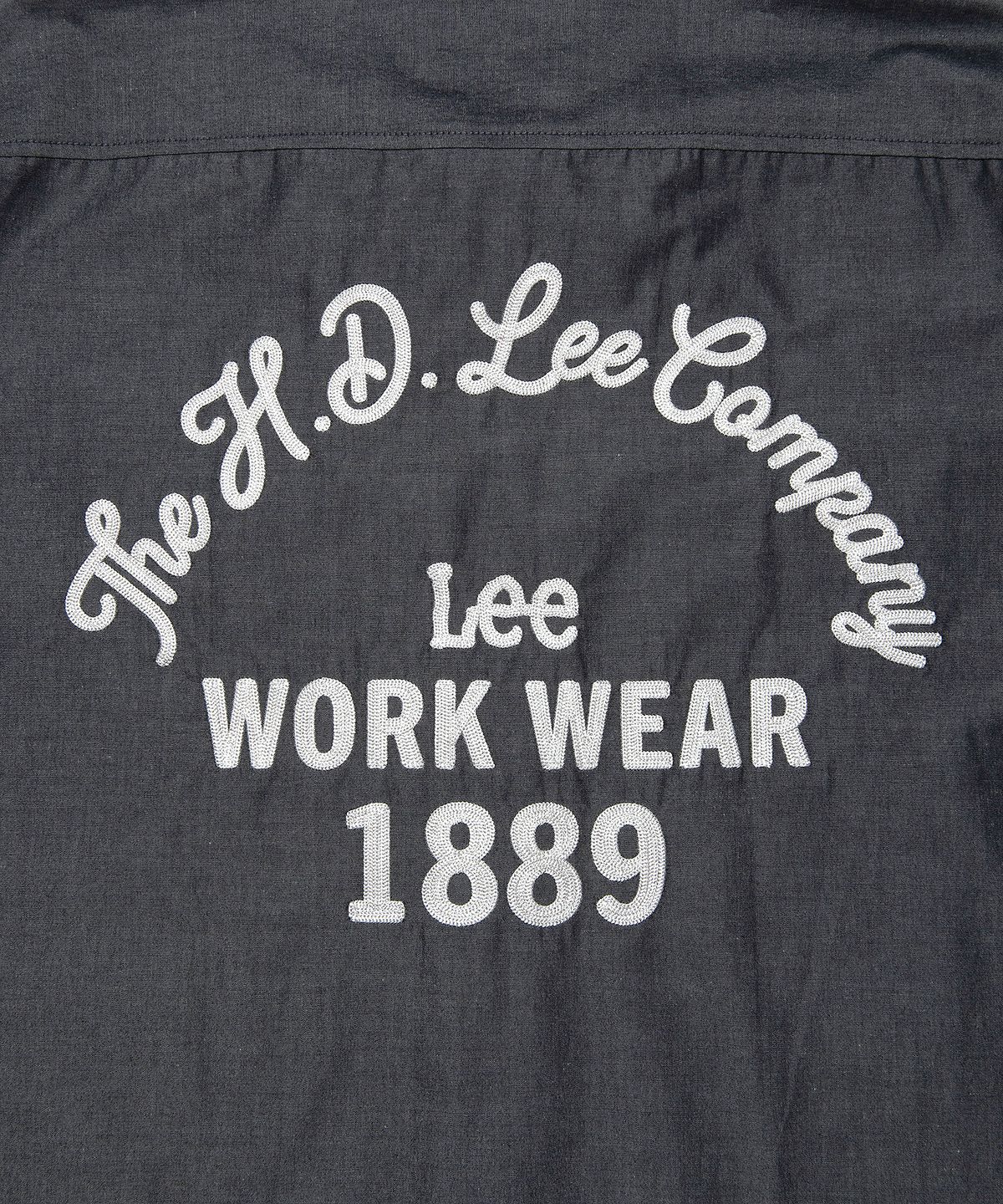 리(LEE) 레터링 자수 포켓 반팔 셔츠 블랙