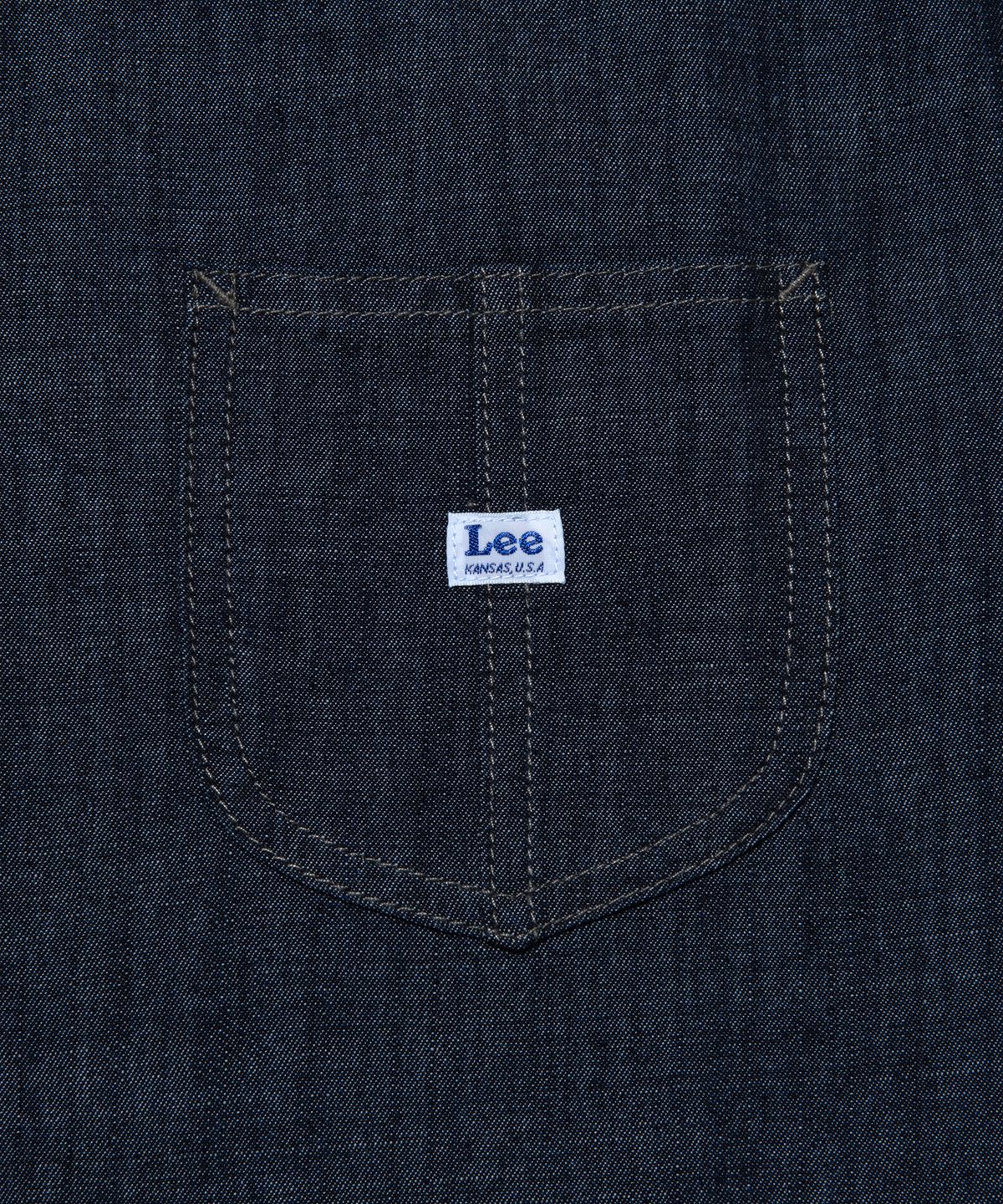 리(LEE) 로코 포켓 데님 반팔 셔츠 인디고 다크