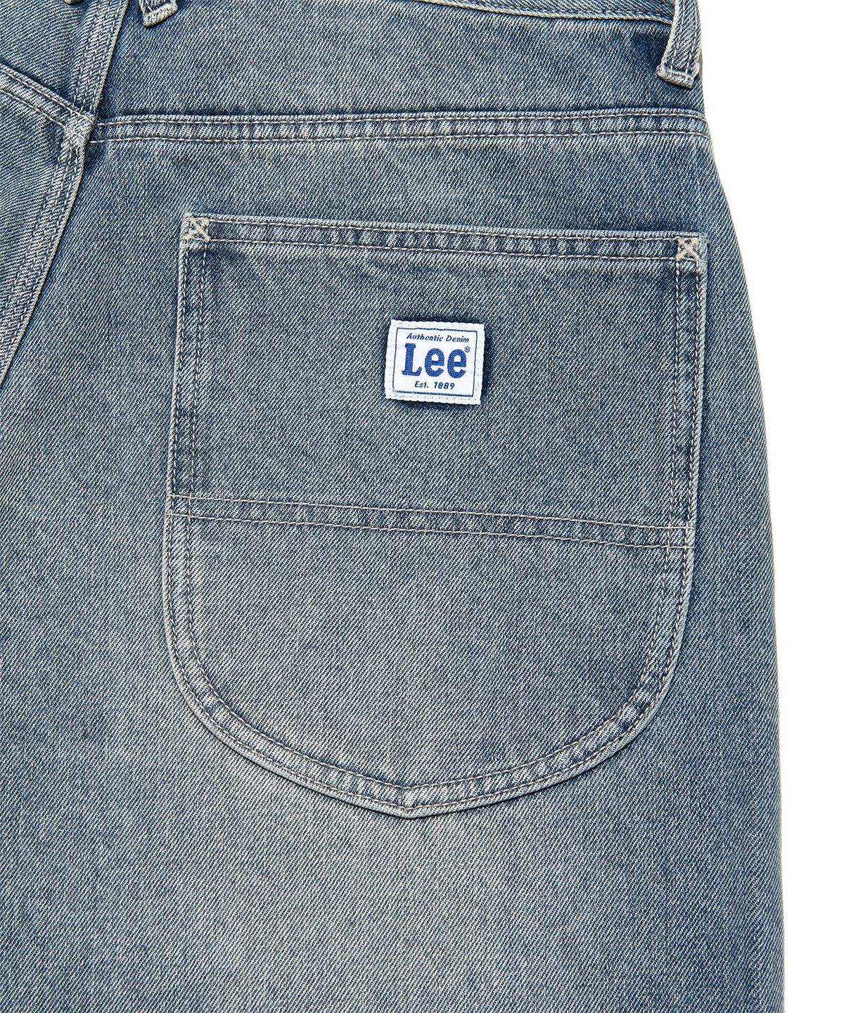 리(LEE) 와이드 데님 쇼츠 인디고 미듐