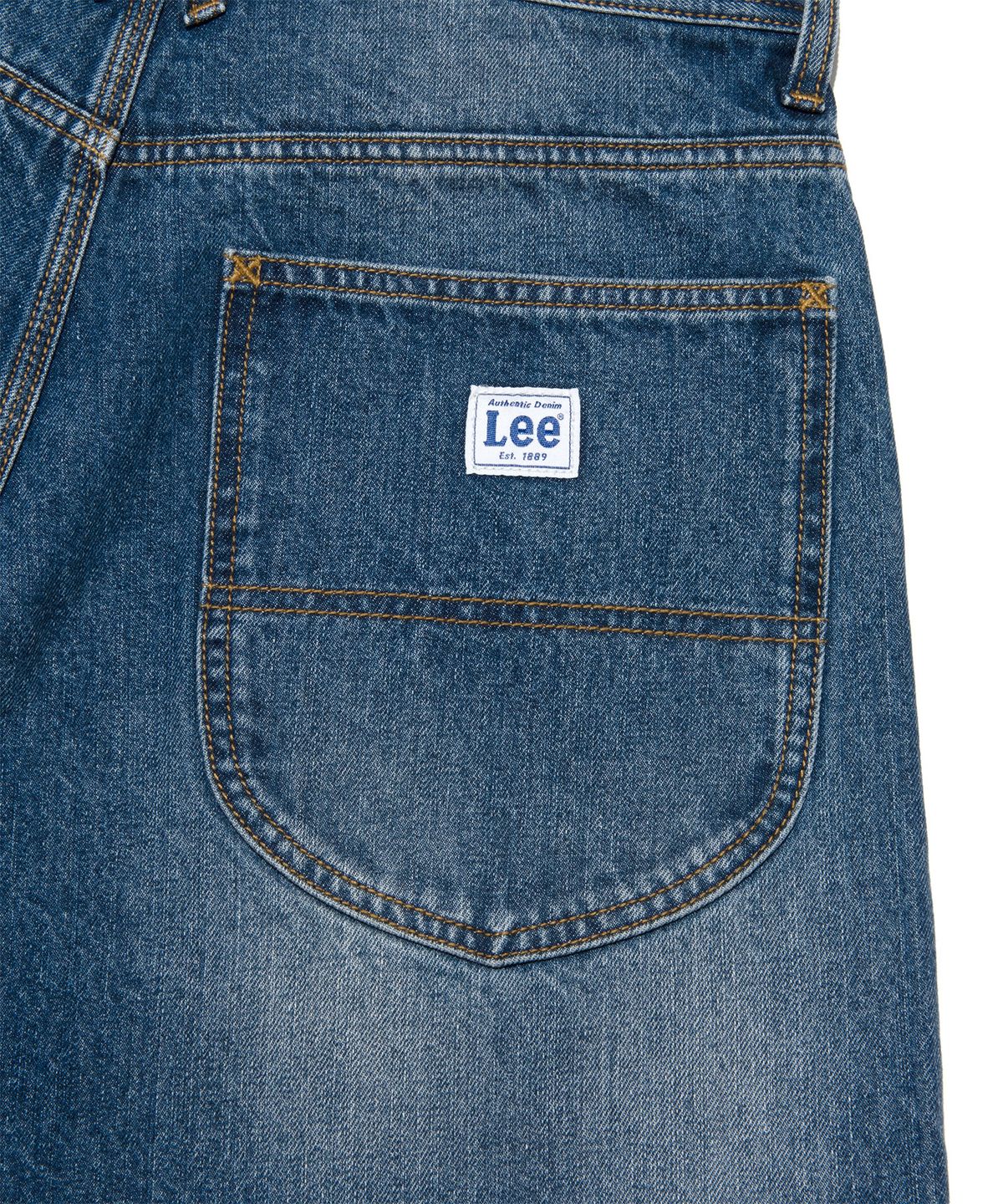 리(LEE) 와이드 데님 쇼츠 인디고 다크