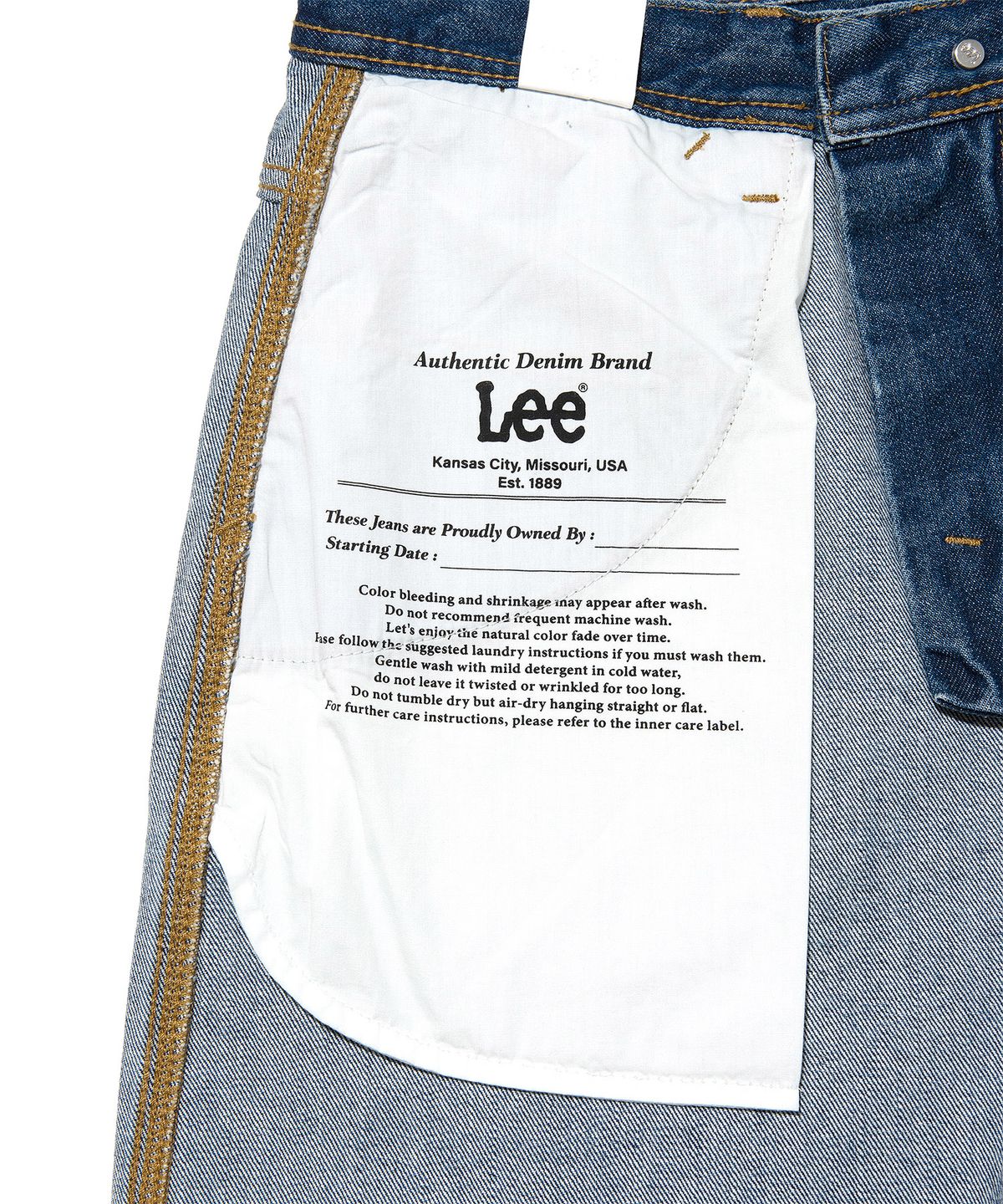리(LEE) 와이드 데님 쇼츠 인디고 다크