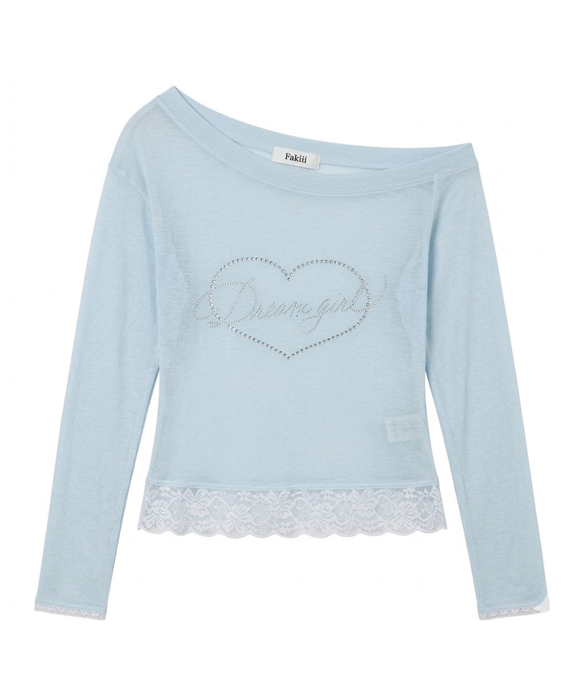 페이키(FAKIII) Dream Girl Crystal Long sleeve T-shirt_BABY BLUE