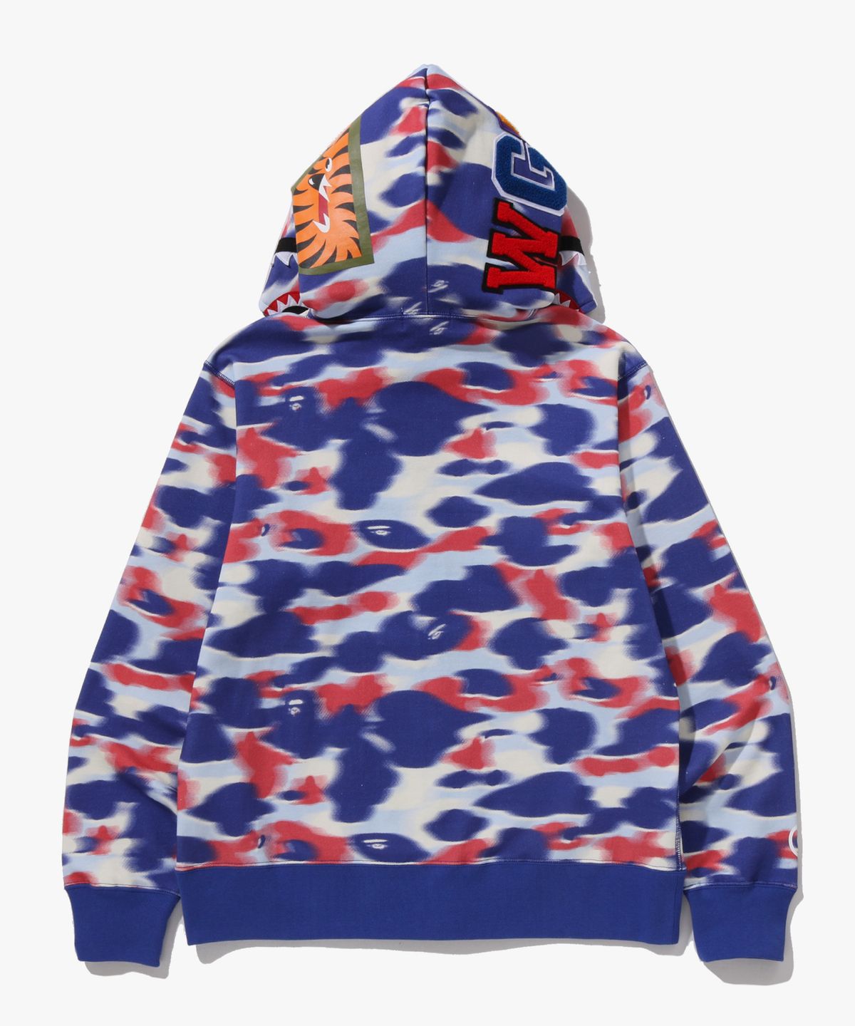 베이프(BAPE) 스크린 카모 샤크 풀 집 후드(M) BLUE