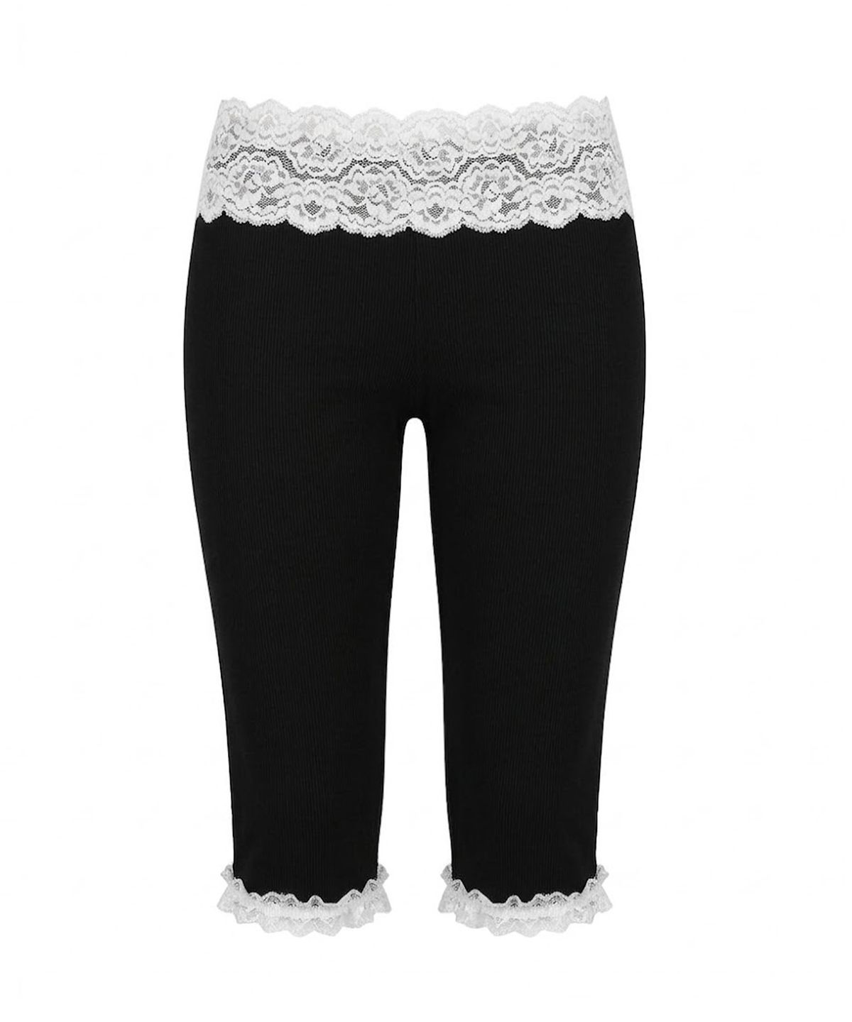 페이키(FAKIII) Lace Capri Pants_BLACK