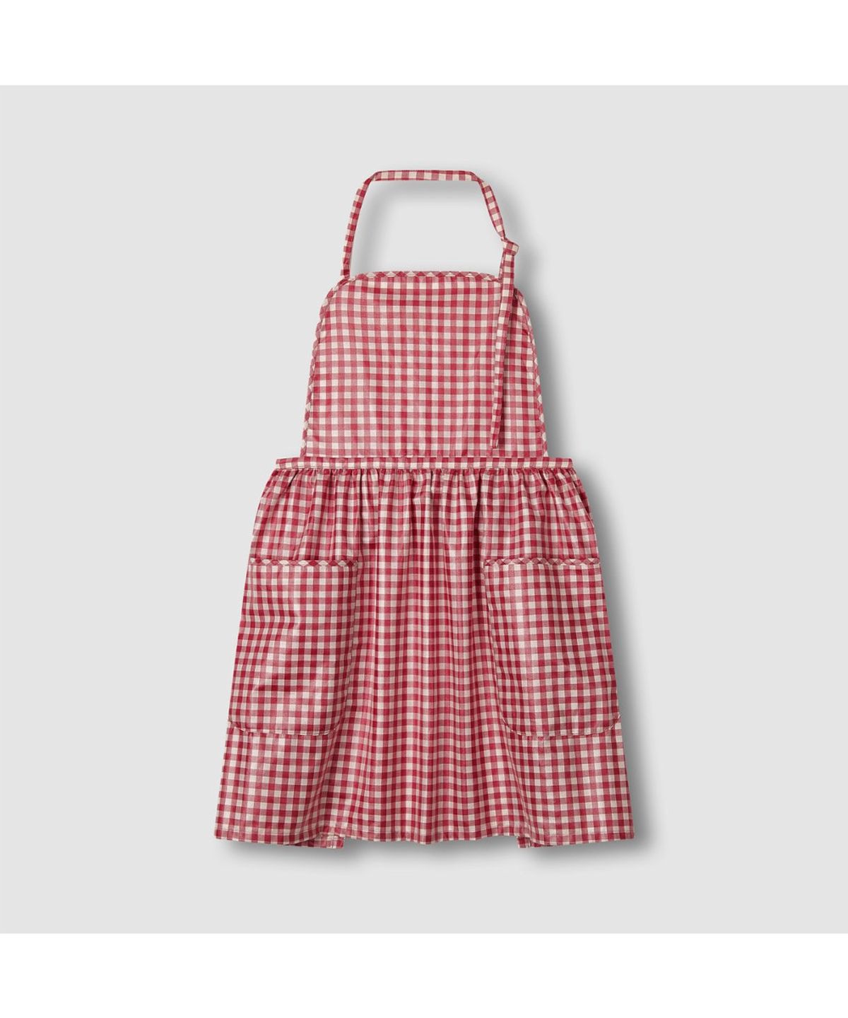 자주(JAJU) 방수 원피스 체크 앞치마_73CM_레드
