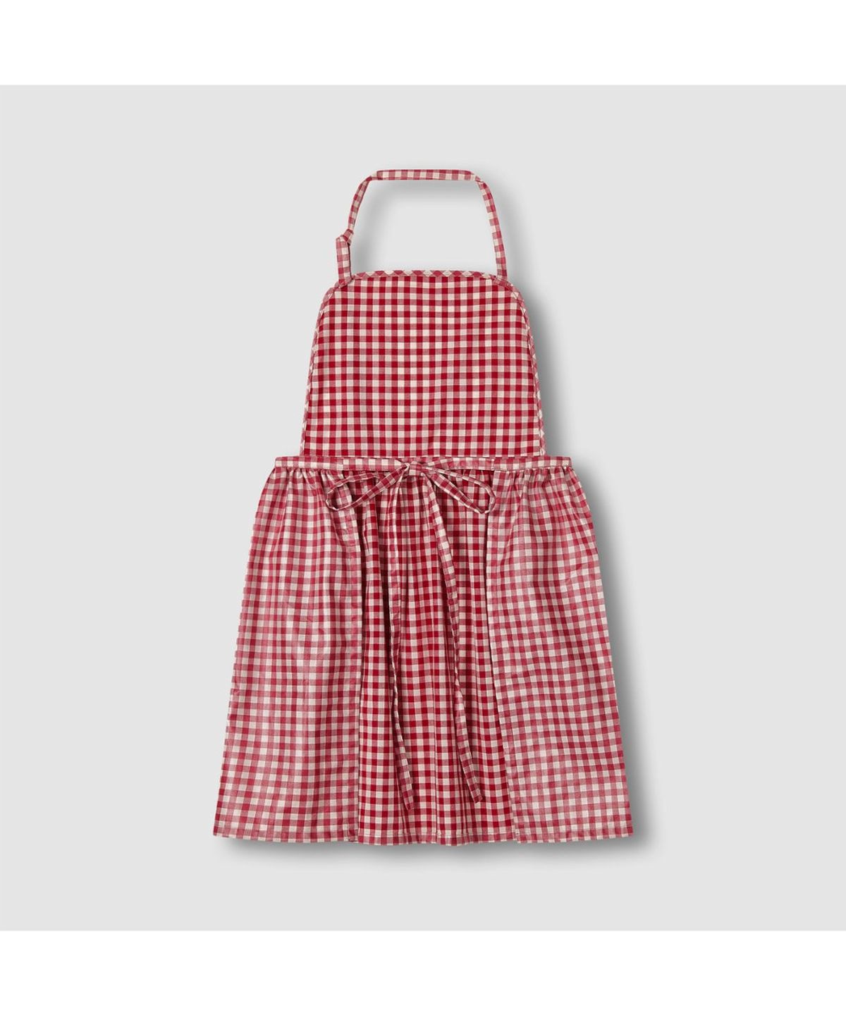 자주(JAJU) 방수 원피스 체크 앞치마_73CM_레드