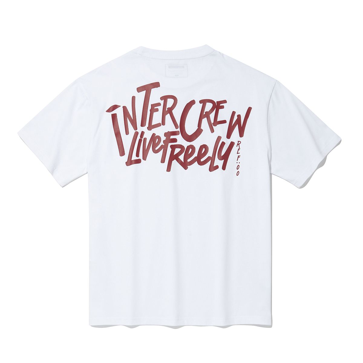 인터크루(INTERCREW) 1도 변형 폰트 반팔 티셔츠 화이트 ITA2TR01AWH