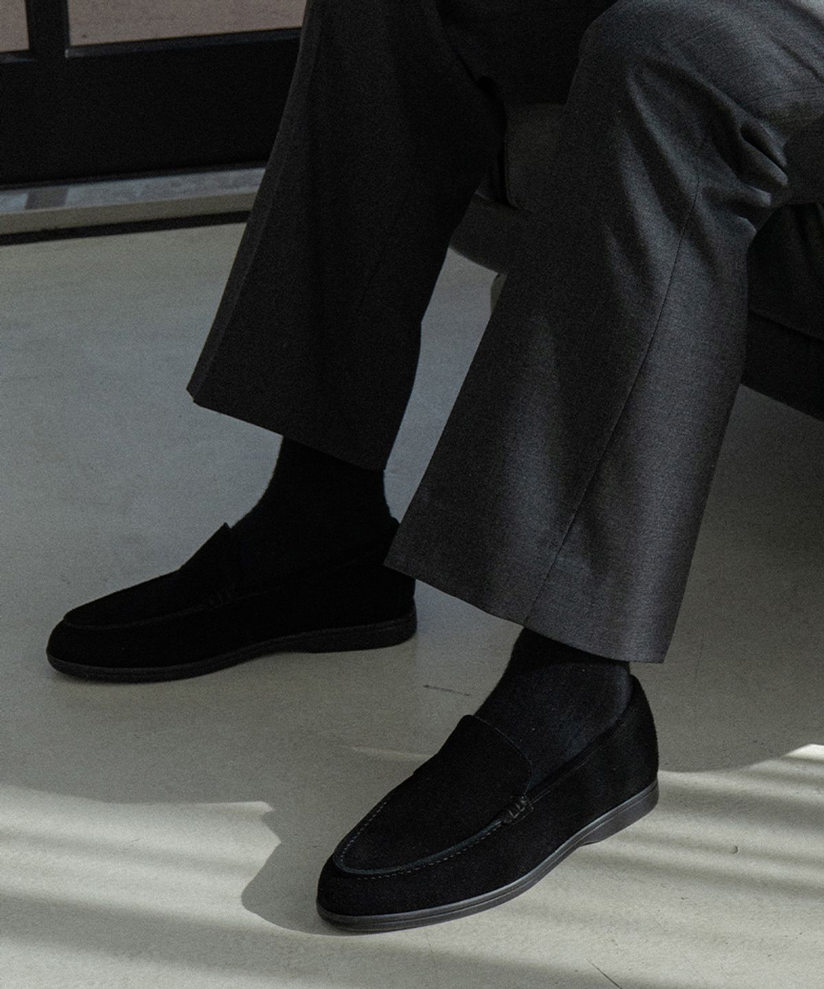 올클래식(ALLCLASSIC) ALC502B 리조트 로퍼_black suede