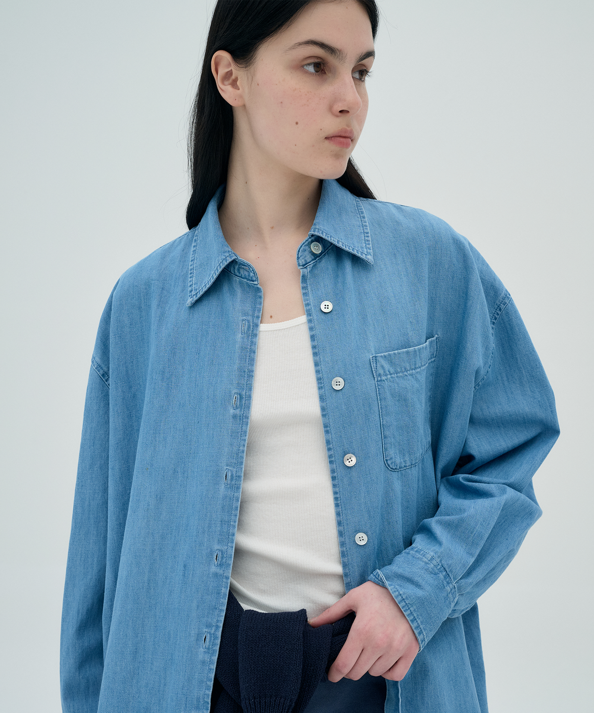 정감 스튜디오(JEONGGAM STUDIOS) Denim Boxy Shirts_2 color