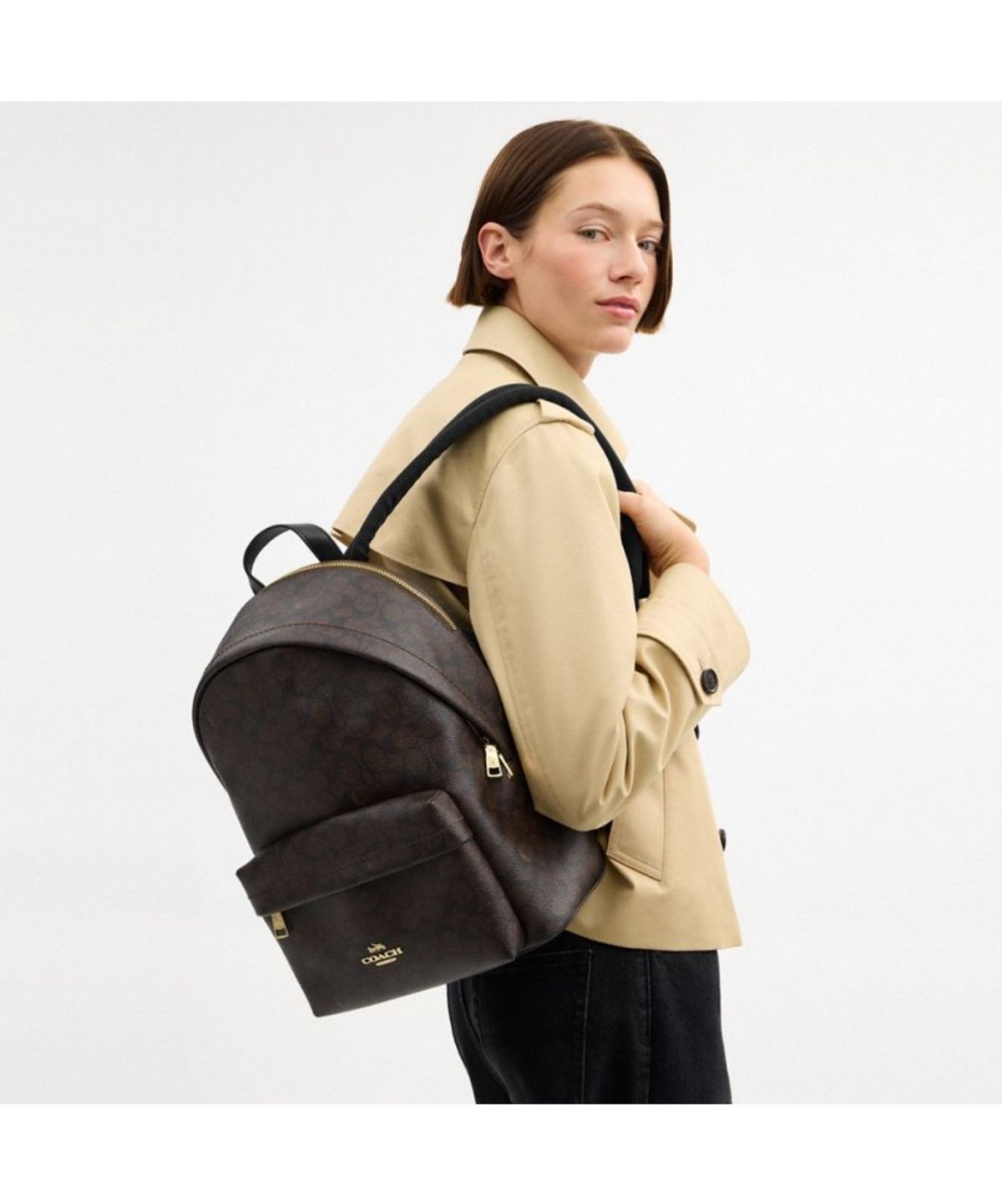 코치(COACH) 테일러 스몰 백팩 인 시그니처 캔버스 CDW76 IMXAQ