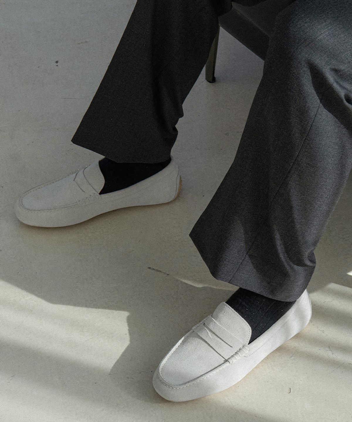 올클래식(ALLCLASSIC) ALC600 페니 드라이빙 슈즈_white suede