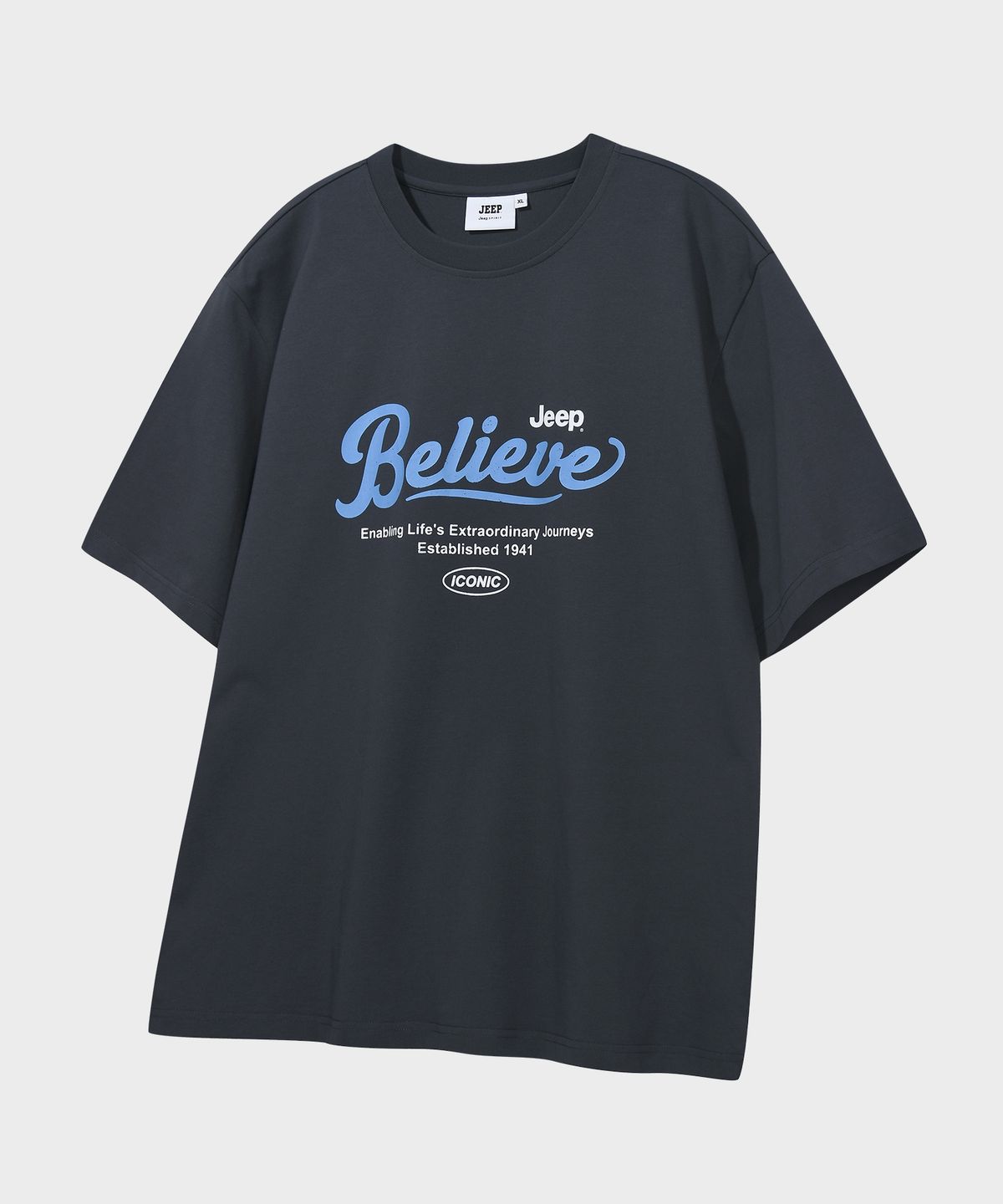 지프(JEEP) Jeep Believe 크랙로고 반팔 티셔츠 (JR5TSU162DG)