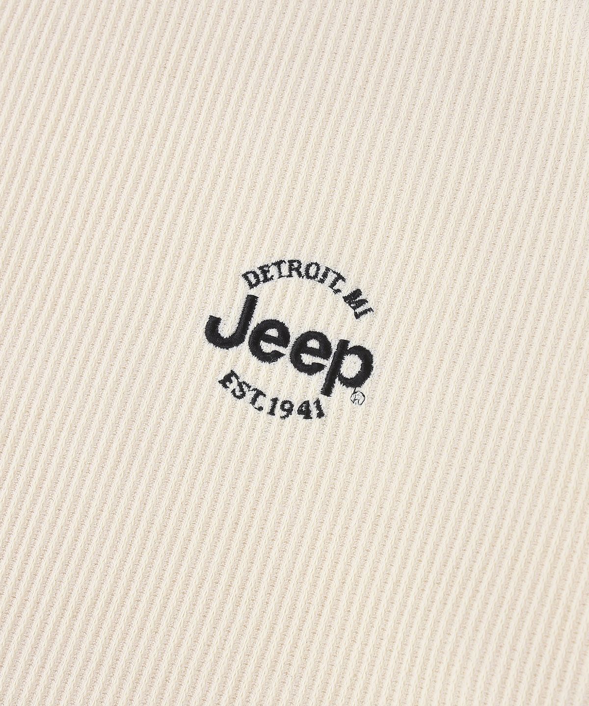 지프(JEEP) 트랙 오픈카라 와플 반팔 티셔츠 (JR5TSU128IV)