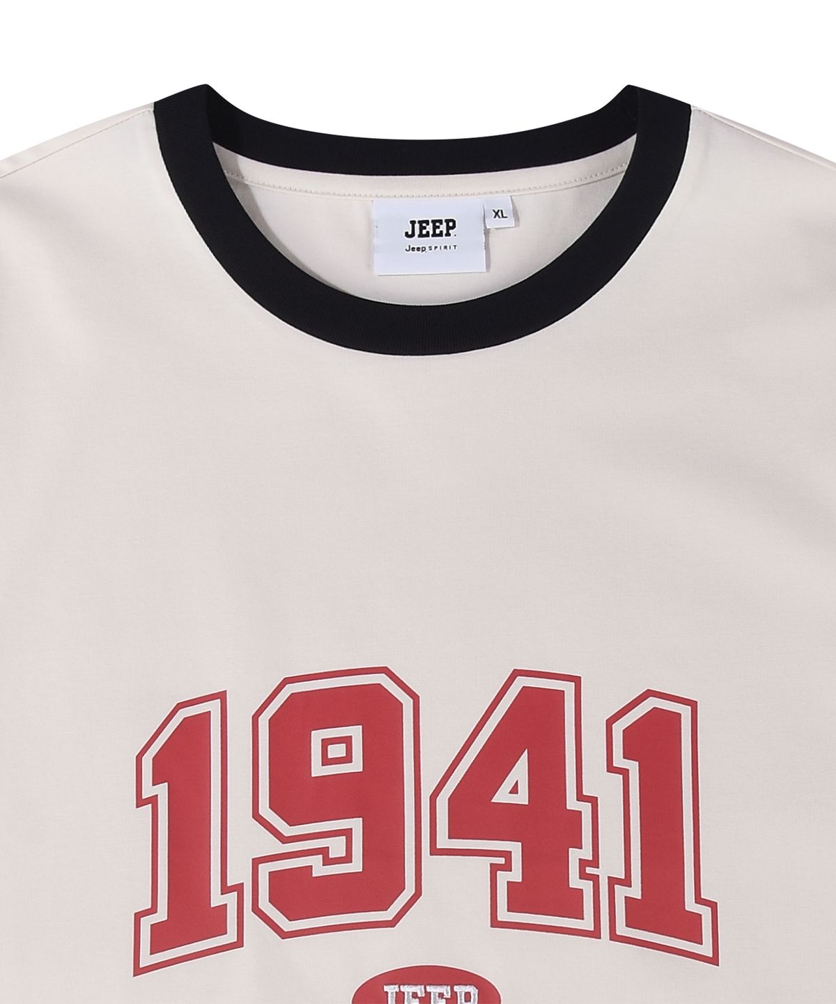 지프(JEEP) 1941 아치 빅로고 링거 반팔 티셔츠 (JR5TSU184IV)