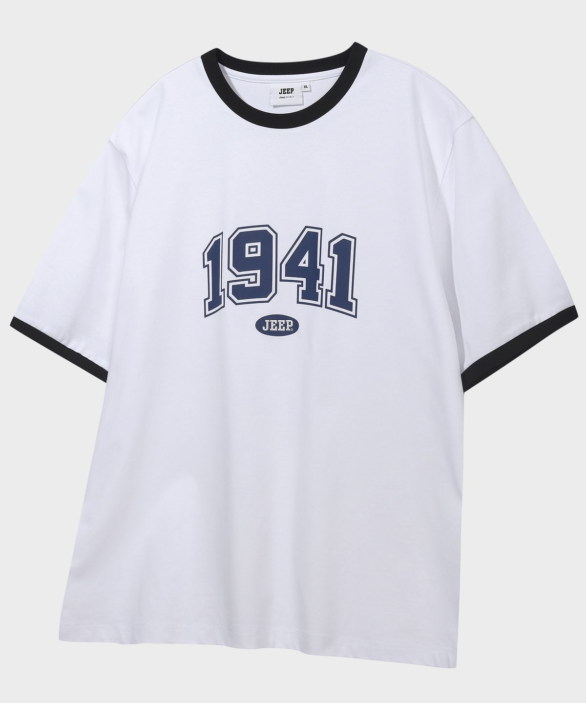지프(JEEP) 1941 아치 빅로고 링거 반팔 티셔츠 (JR5TSU184WH)