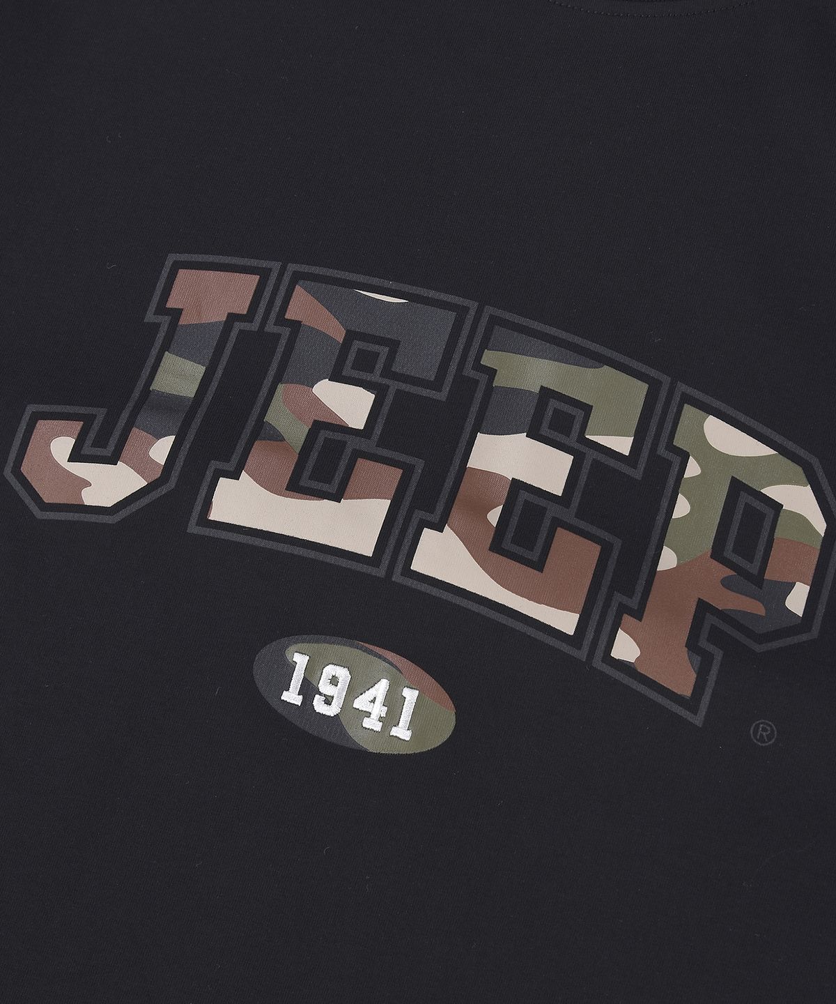 지프(JEEP) JEEP 아치 빅로고 반팔 티셔츠 (JR5TSU183BK) 카모폴라쥬