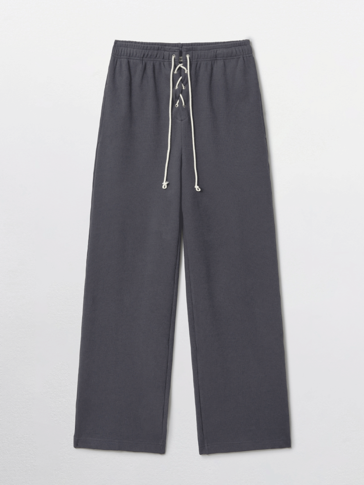 피브스피브스(PEEVES PEEVES) Waffle Jersey Pants / Charcoal