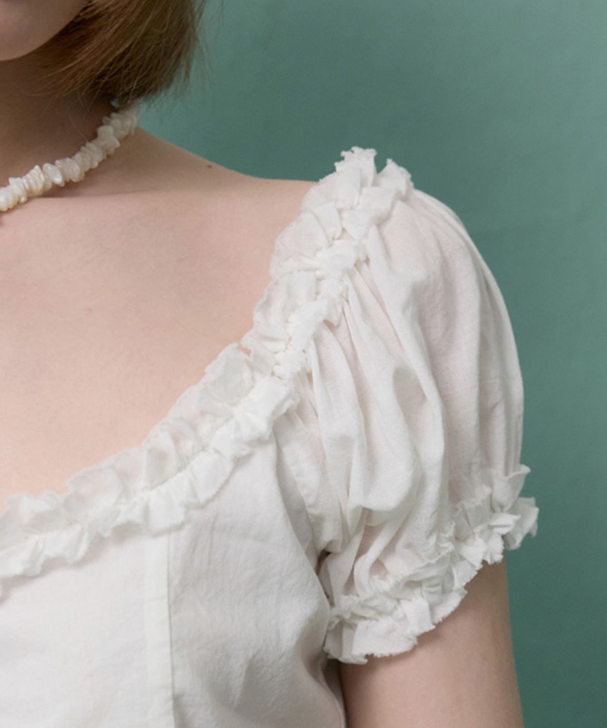뮈르뮈르(MURMURE) 마리 셔링 리버시블 블라우스_Marie Blouse