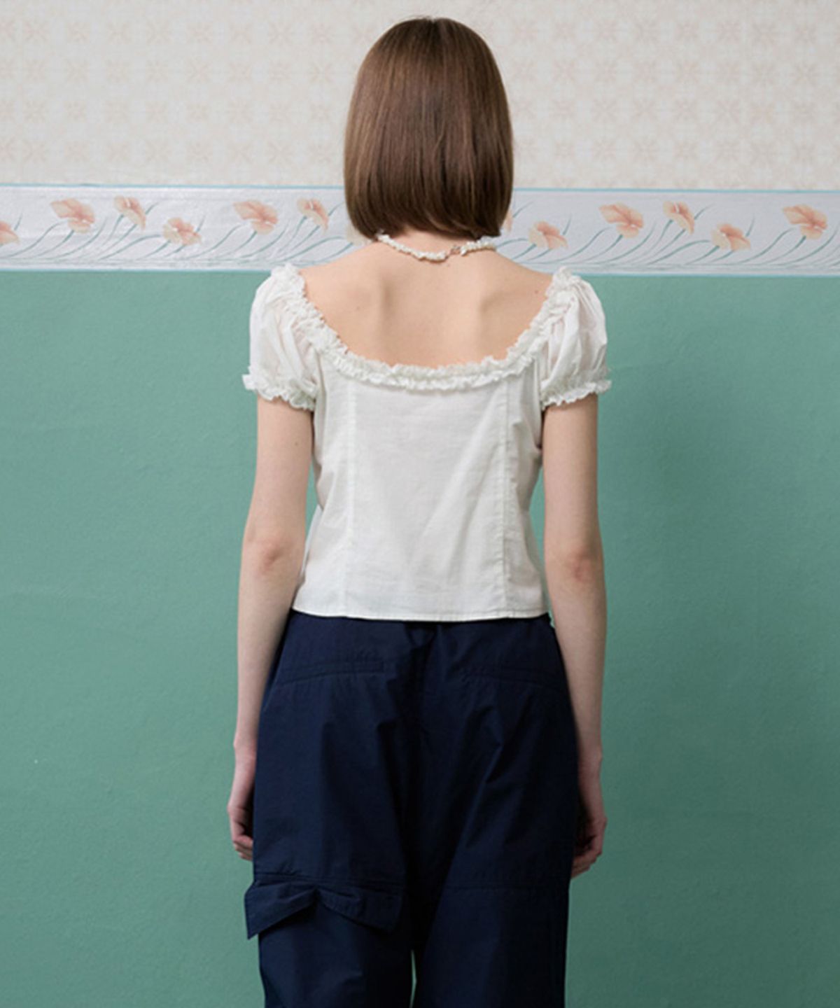뮈르뮈르(MURMURE) 마리 셔링 리버시블 블라우스_Marie Blouse